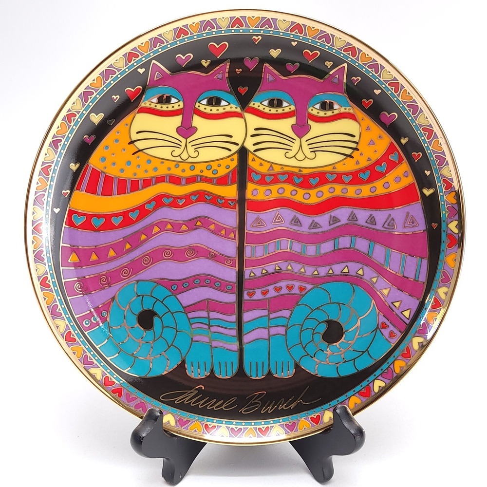 Laurel Burch Friendly Felines Limited Edition Plate Franklin Mint Fine Porcelain